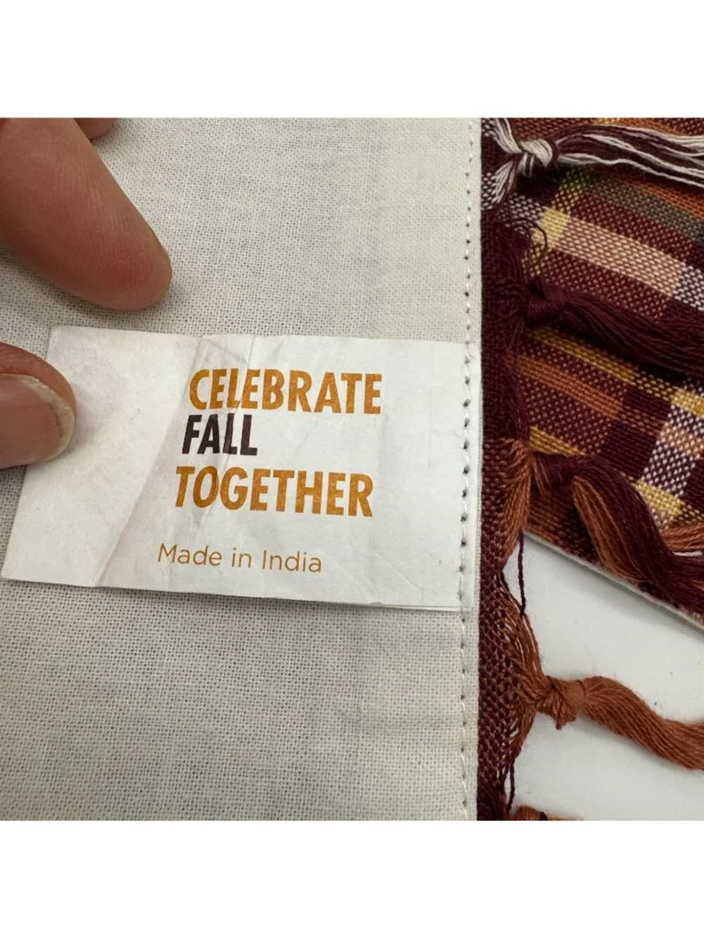Lot Of 5 Celebrate Fall Together Plaid Woven Fringe Placemats Kitchen Decor